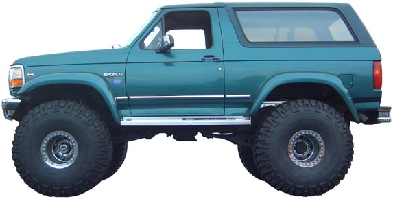 Lifted Bronco with Cutout Fenders and Custom Flares